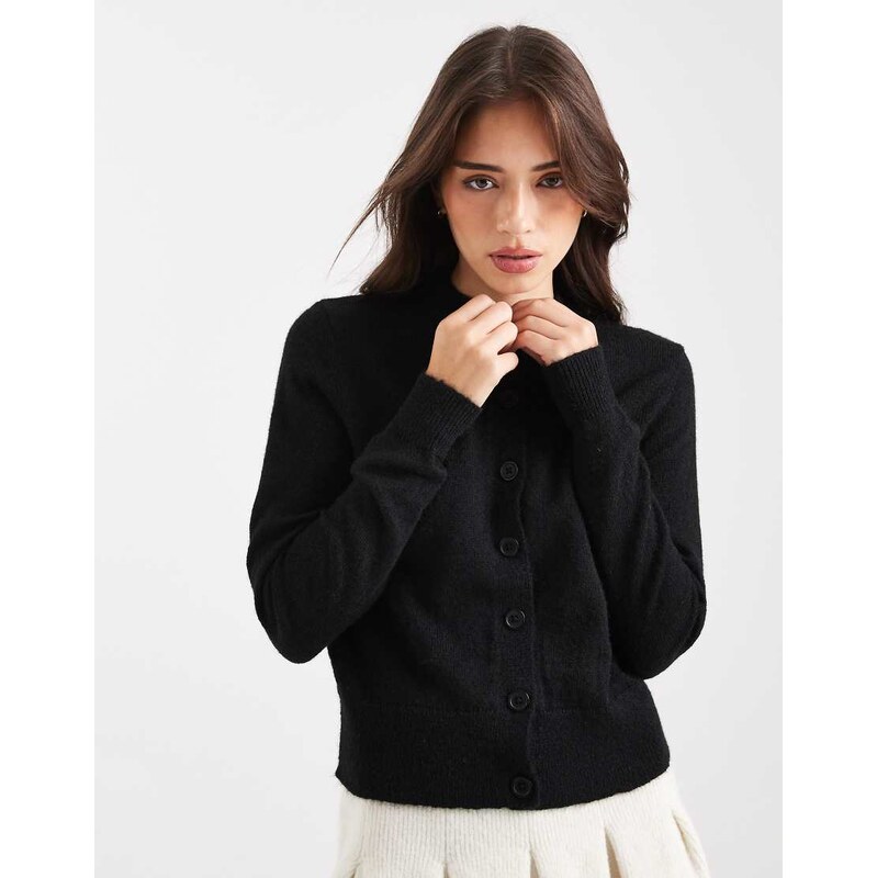 Miss Selfridge crew neck cardigan in black