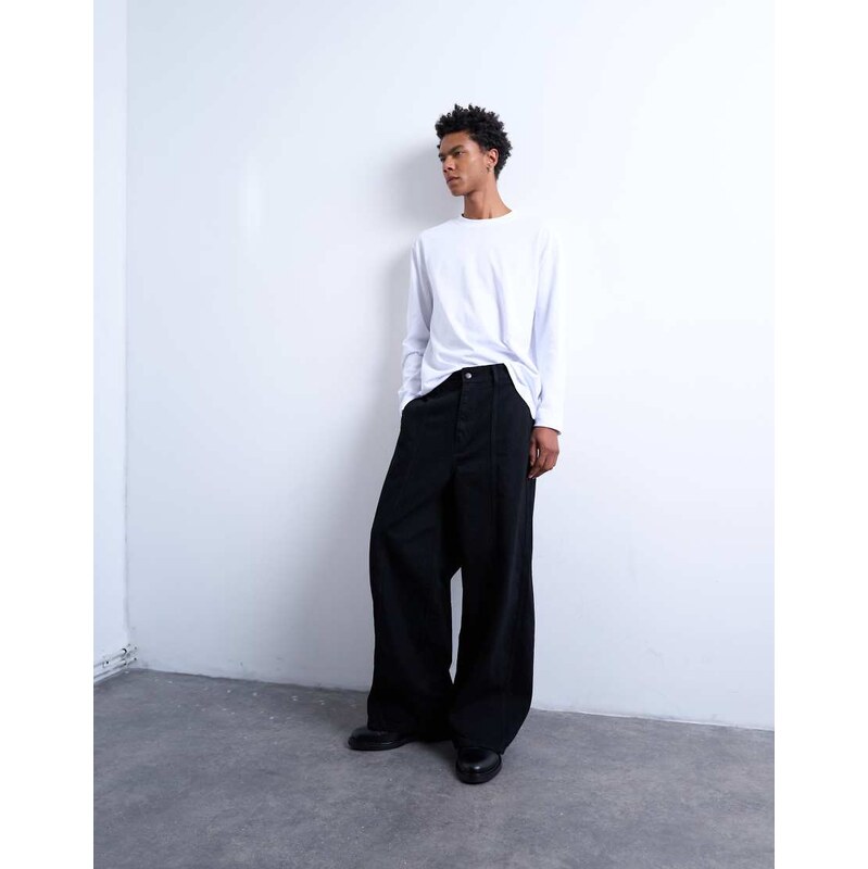 Topman baggy carpenter jean in raw black
