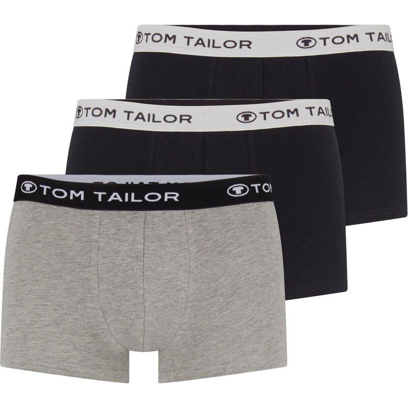 TOM TAILOR Boxerky antracitová / šedý melír / černá / bílá