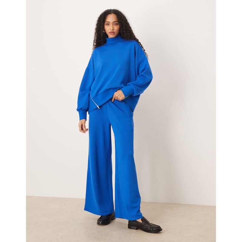 ASOS DESIGN soft touch cupro super wide leg jogger with pocket