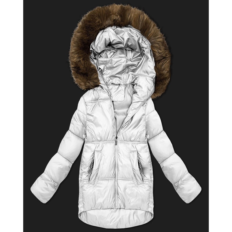 Dámská bunda bomber s kapucí SWest broken white (B8280-26)