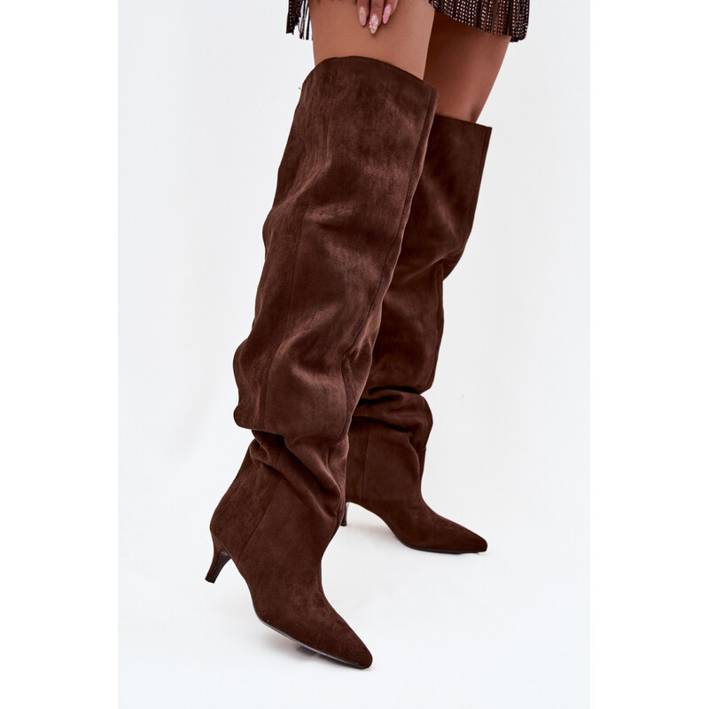 Kozačky na podpatku model 219135 Step in style