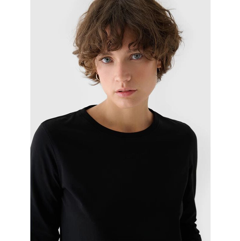 Dámské oversize hladké tričko s dlouhým rukávem 4F 4FWMM00TLONF431-20S 113508782