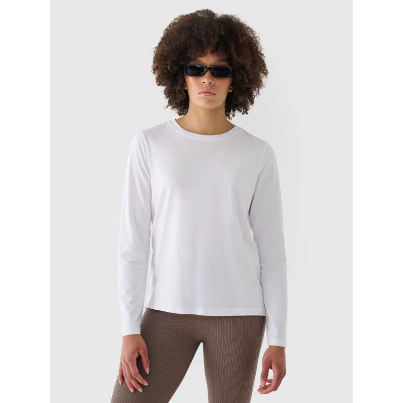 Dámské oversize hladké tričko s dlouhým rukávem 4F 4FWMM00TLONF431-10S 113508781