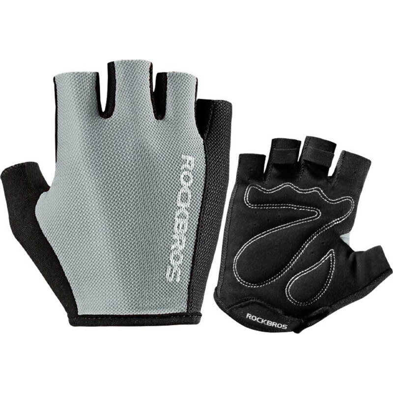 Cyklistické rukavice Rockbros S099GR, velikost M - šedé 109109575