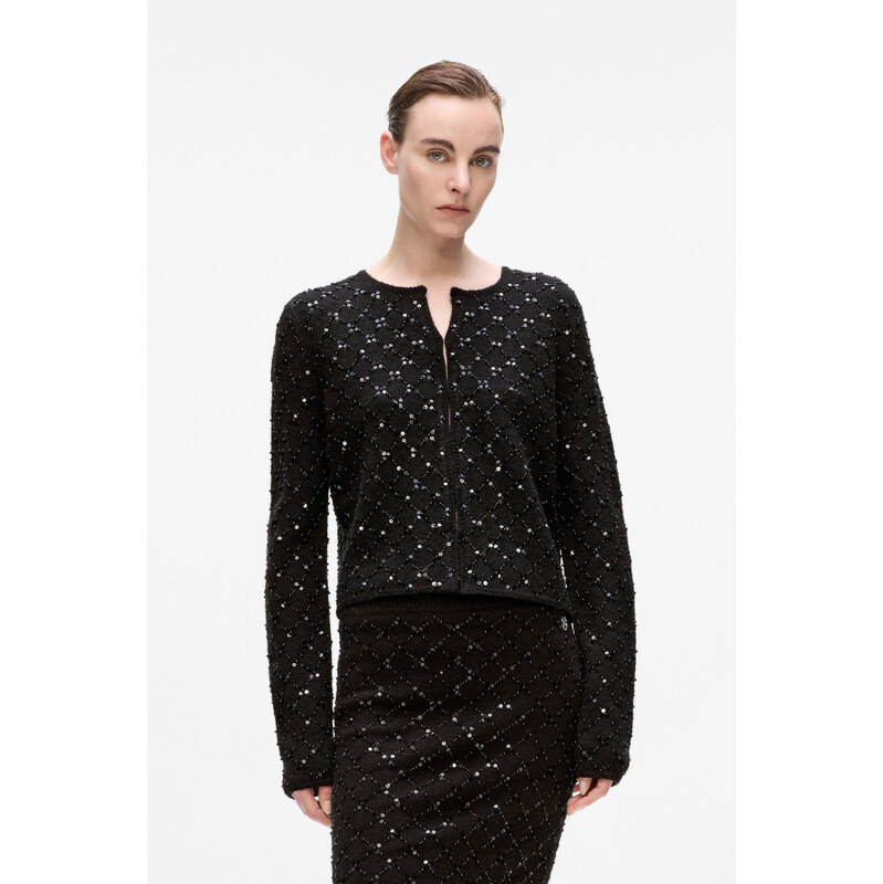 KARDIGAN KARL LAGERFELD EMBELLISHED KNIT CARDIGAN