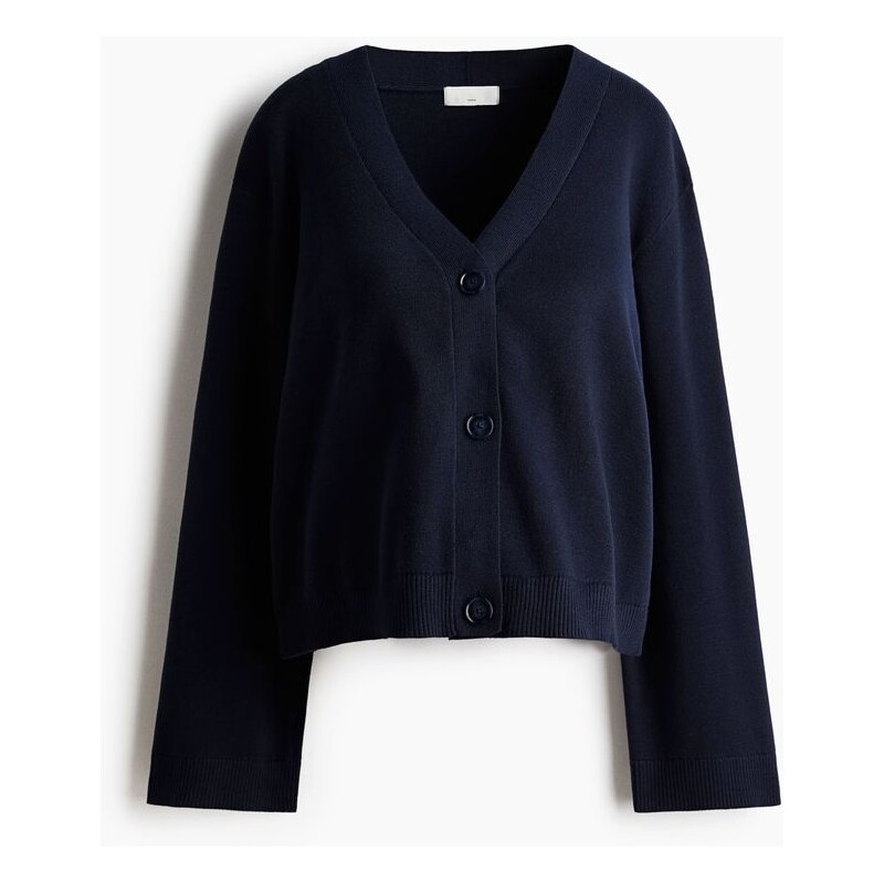 H&M - MAMA Propínací svetr z jemného úpletu - modrá 109111078