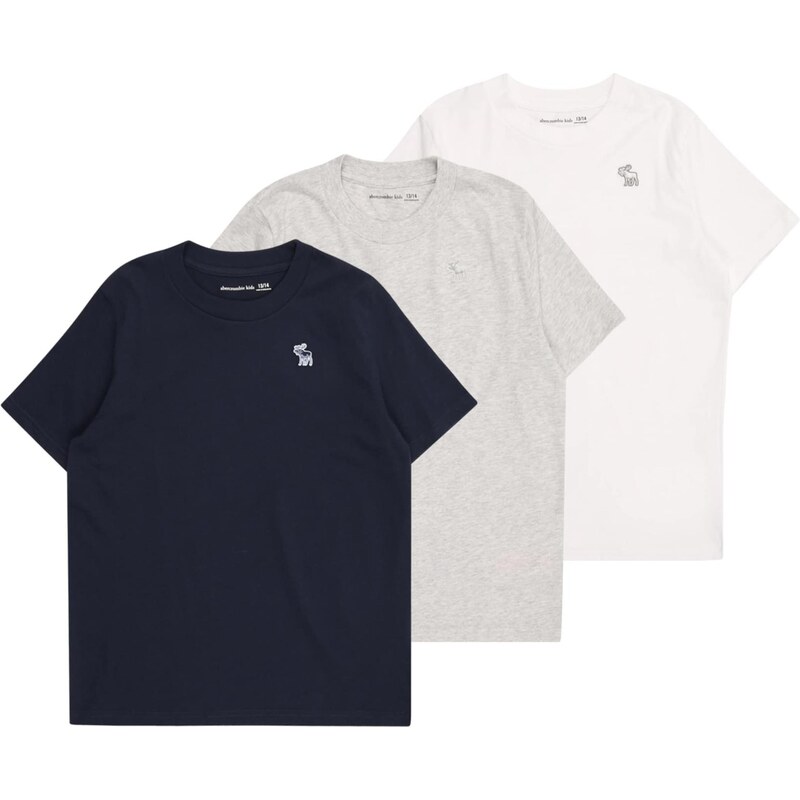 Abercrombie & Fitch Tričko námořnická modř / světle šedá / bílá 109112117