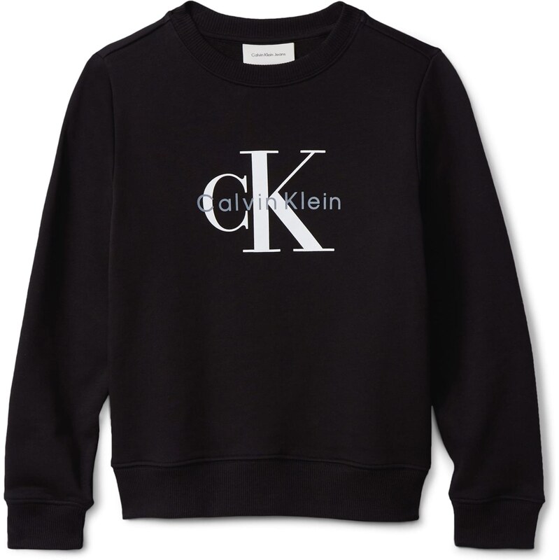 Calvin Klein Jeans Mikina kouřově modrá / černá / bílá
