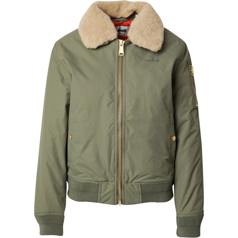 Schott NYC Přechodná bunda AIRKRAFT2W béžová / zelená 109112401