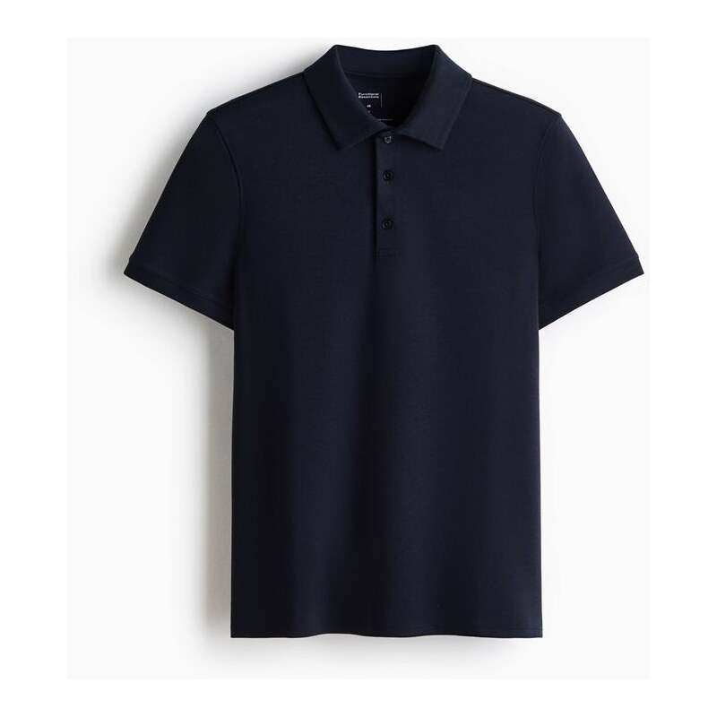 H&M - Tops límečkem Cooling Regular Fit - Námořnická Modř