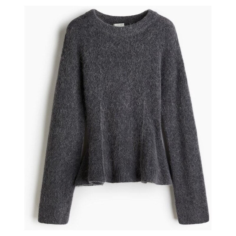 H&M - Svetr ze směsi alpakys dolním rozšířením - Tmavě Šedá