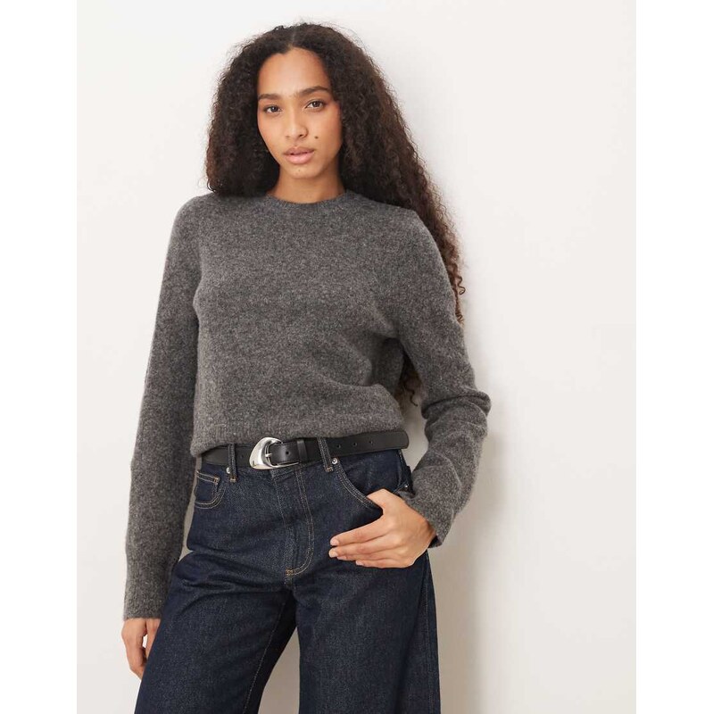 ASOS DESIGN knitted premium wool and alpaca blend fitted top in 113261907