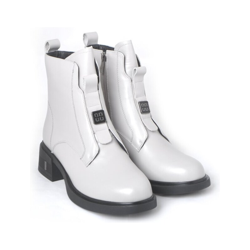 Kožené kotníkové boty Ladies 967-025 šedá 109118230
