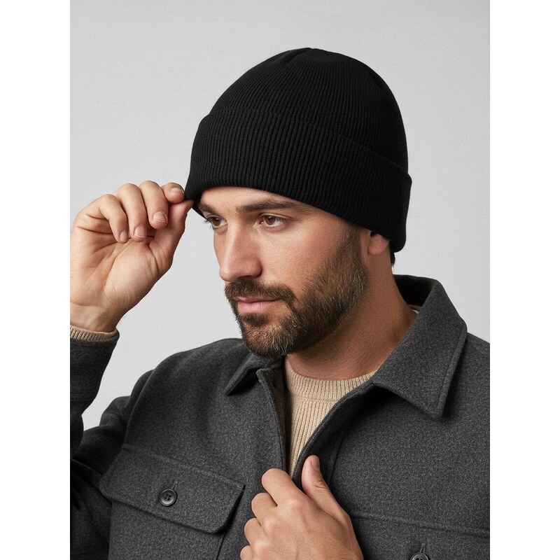 Sinsay - Čepice Beanie s příměsí viskózy - černá