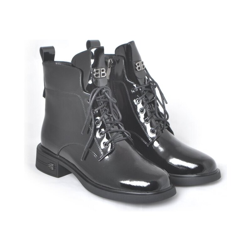 Lakované kotníkové boty Ladies 978-025 šedá 109123845