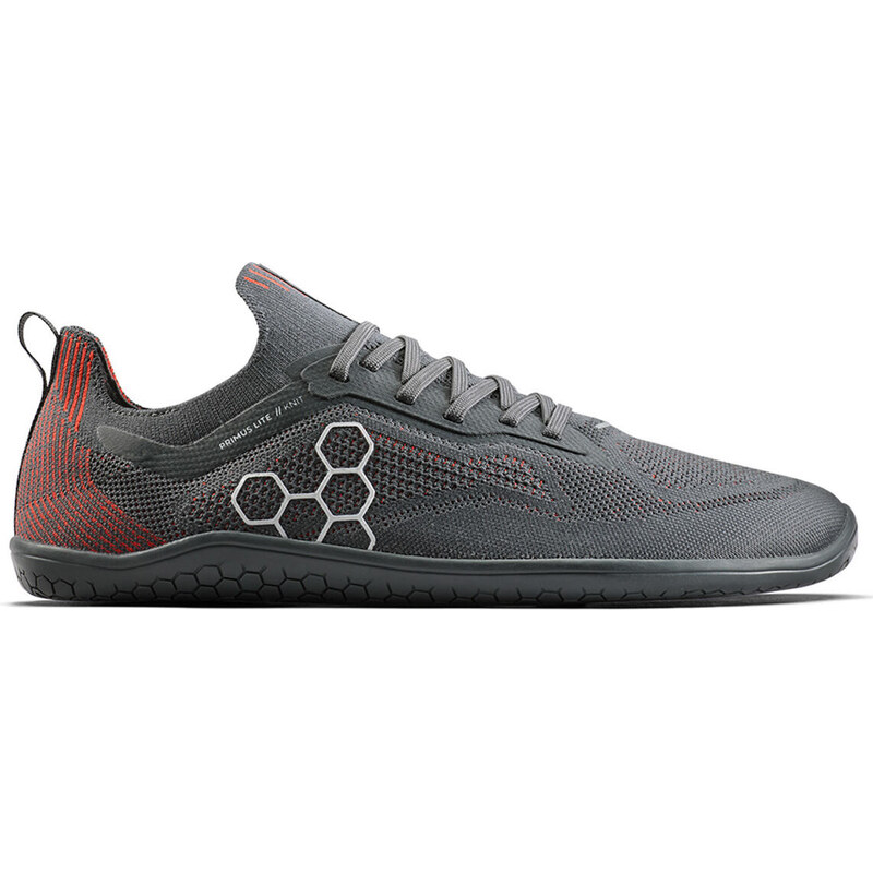 Vivobarefoot PRIMUS LITE KNIT MENS OBSIDIAN/CHERRY TOMATO