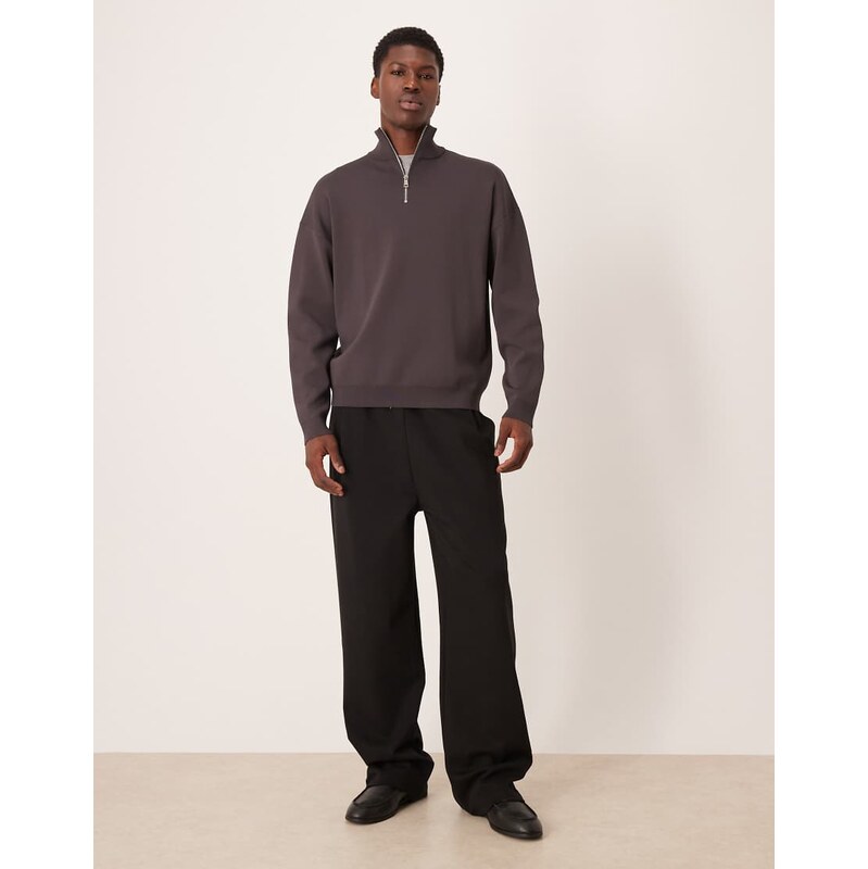 ASOS DESIGN wide leg jogger in black
