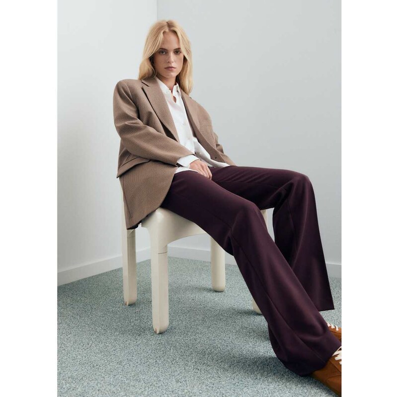 Mango Emma tailored trouser co-ord in berry