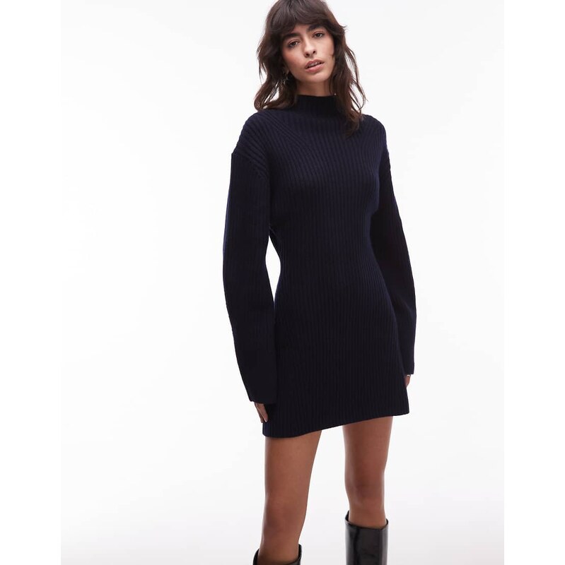 & Other Stories wool knitted mini jumper dress with cinch waist in 109138120