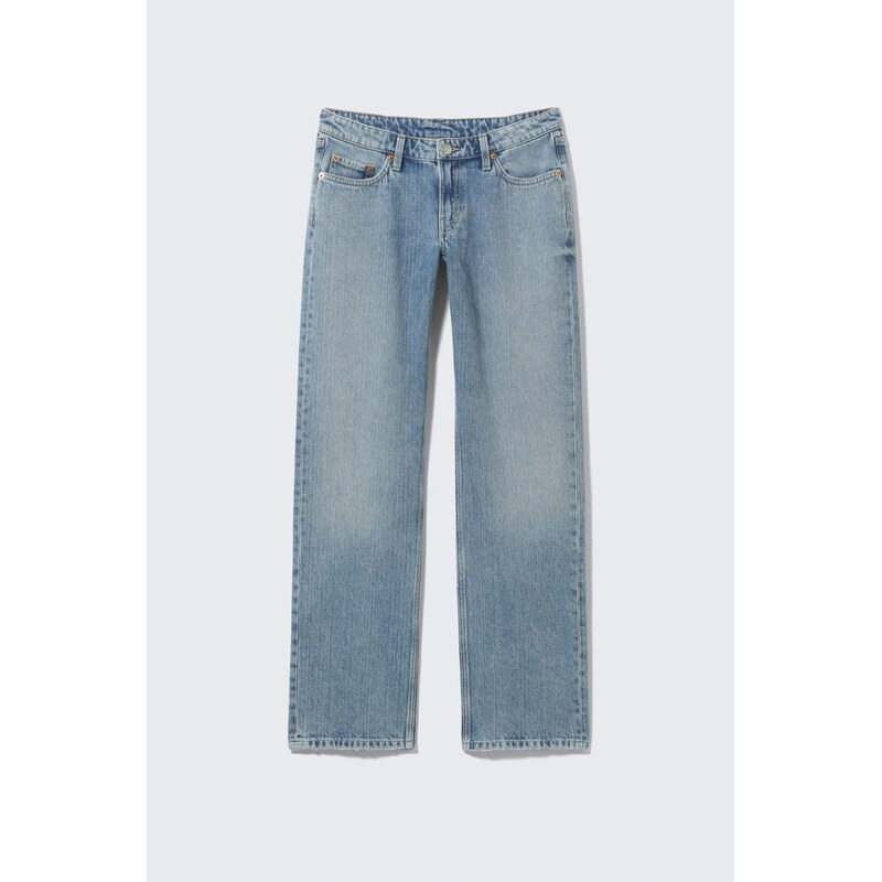 H&M - Šíp Džíny S Nízkým Pasem, Klasický Rovný Střih - modrá 108130394