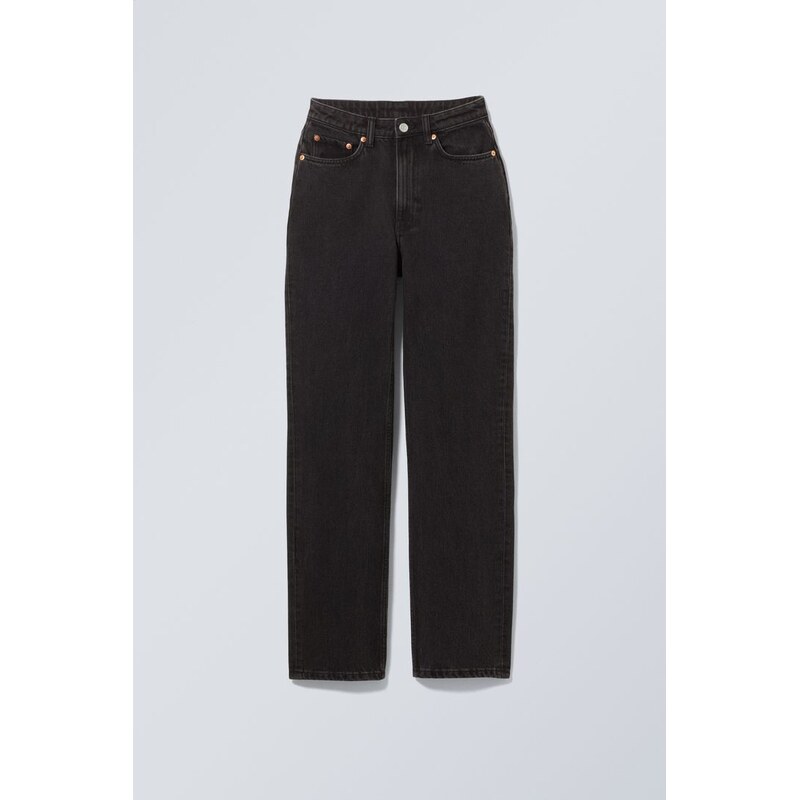 H&M - Resolute Curve High Waisted Regular Straight Jeans - černá 108130345