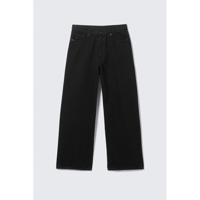 H&M - Astro Střední Sed Volné Baggy Unisex Džíny - černá 108130432