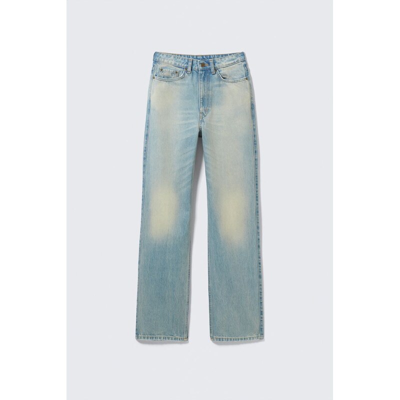 H&M - Rowe Džíny S Extra Vysokým Pasem, Rovný Střih - modrá 108130773