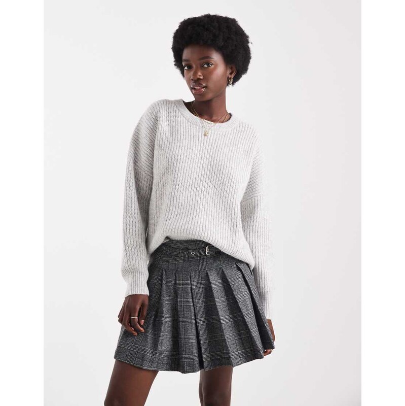 Brave Soul crew neck jumper in light grey