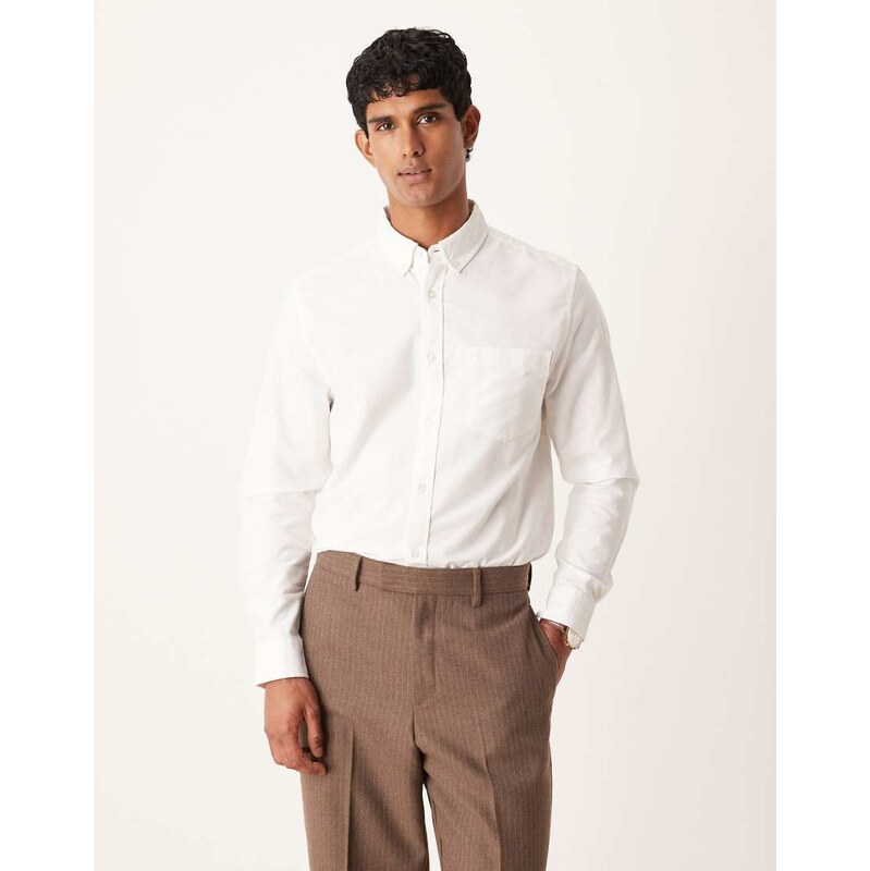 ASOS DESIGN regular oxford shirt in white