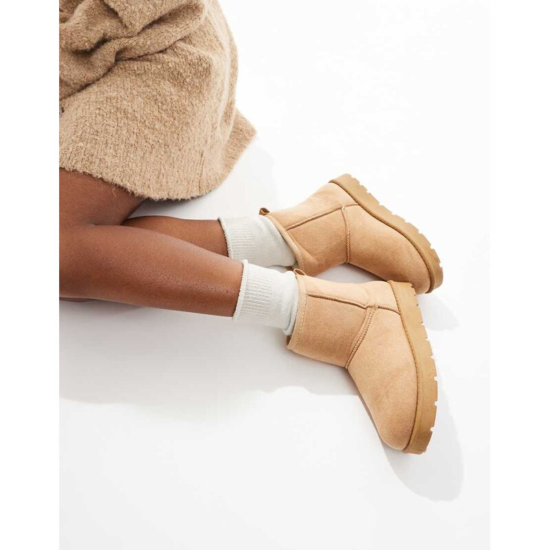 SEQWL cosy ankle boots in sand-Neutral 114866749