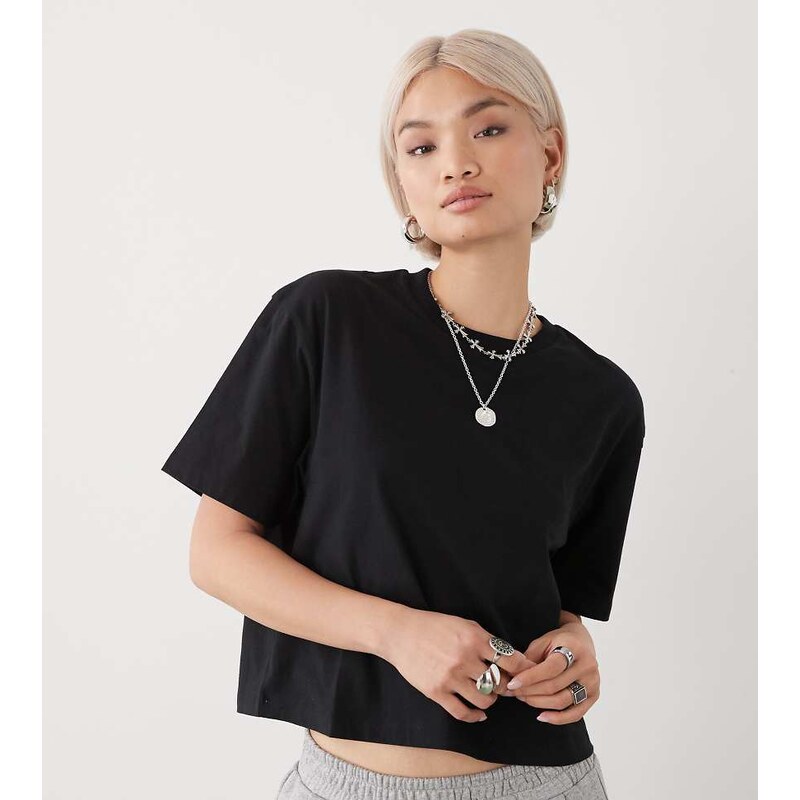 COLLUSION boxy short sleeve t-shirt in black