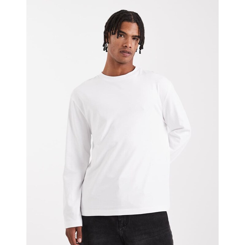 ASOS DESIGN heavyweight relaxed long sleeve t-shirt in white