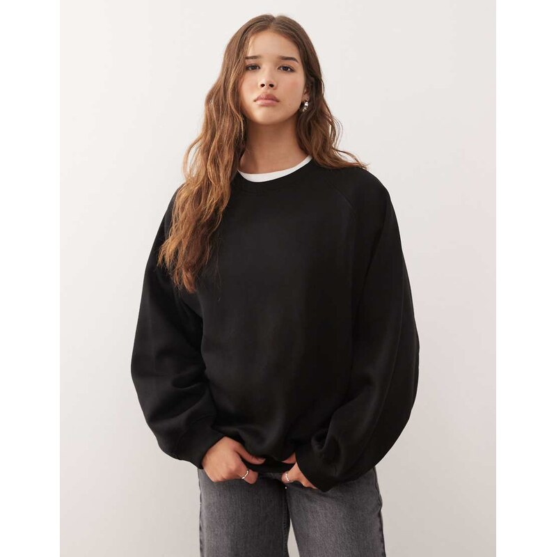 Weekday oversized heavyweight jersey sweatshirt in black 109127870