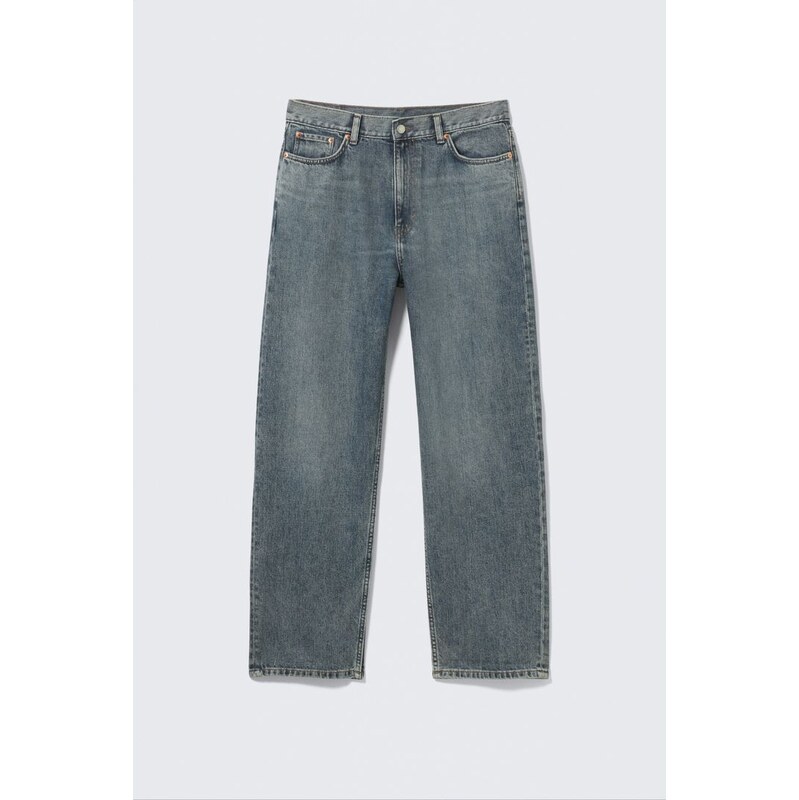 H&M - Galaxy Džíny Se Středním Pasem, Volný Rovný Unisex Střih - modrá 108163346