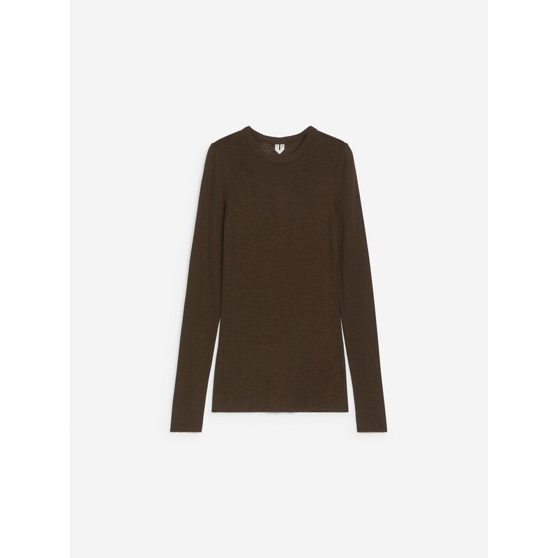 H&M - Merino tops dlouhým rukávem - hnědá 108301935