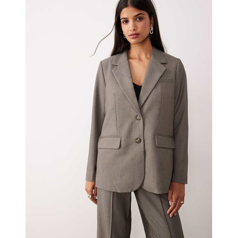 YAS oversized blazer co-ord in grey melange