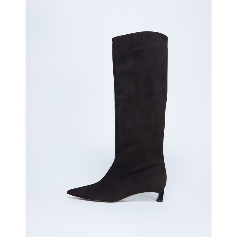 Topshop Sophie Premium suede leather point toe knee high boot in