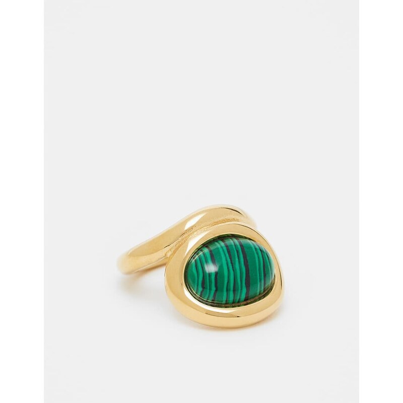 Kaiia exclusive stainless steel abstract cocktail ring in gold