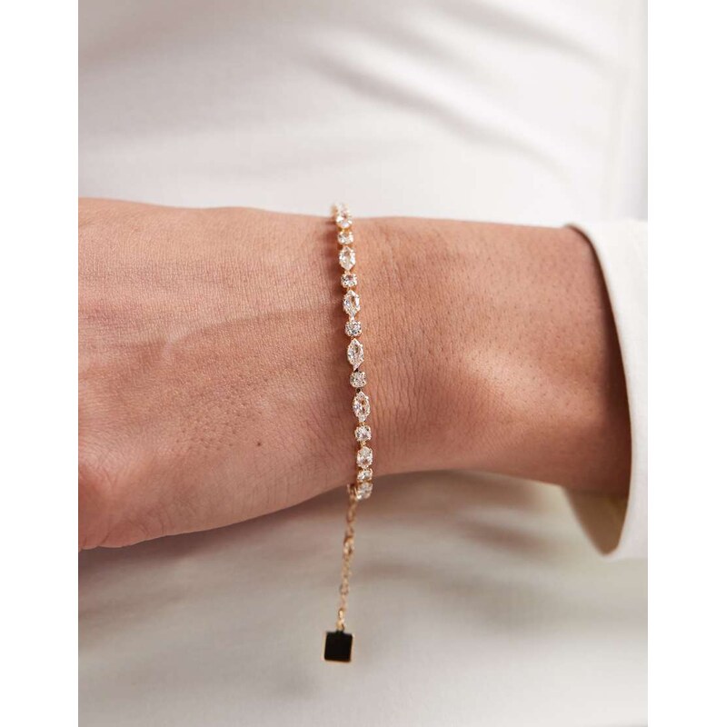 ASOS DESIGN tennis bracelet with cubic zirconia stone details in