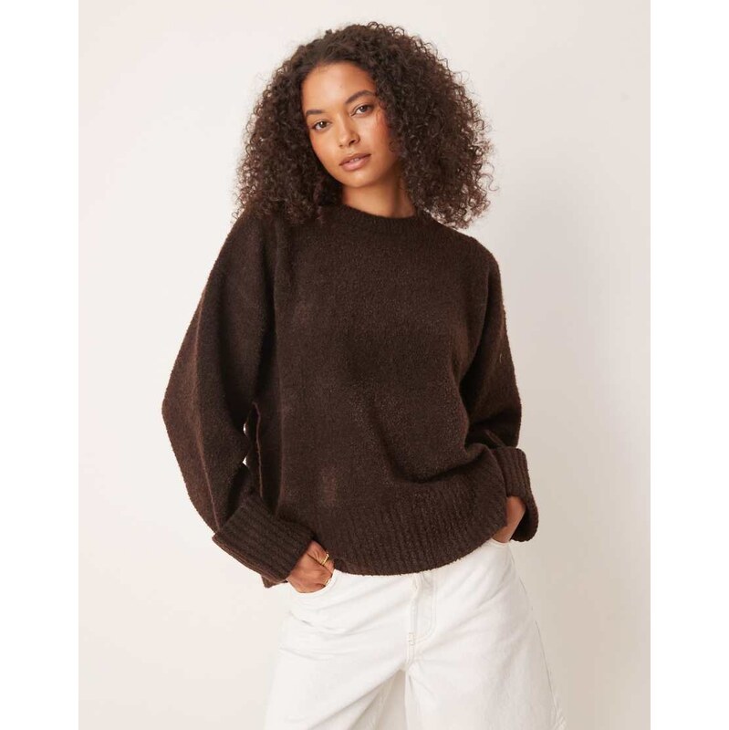 Pretty Lavish Camille knit jumper in chocolate-Brown