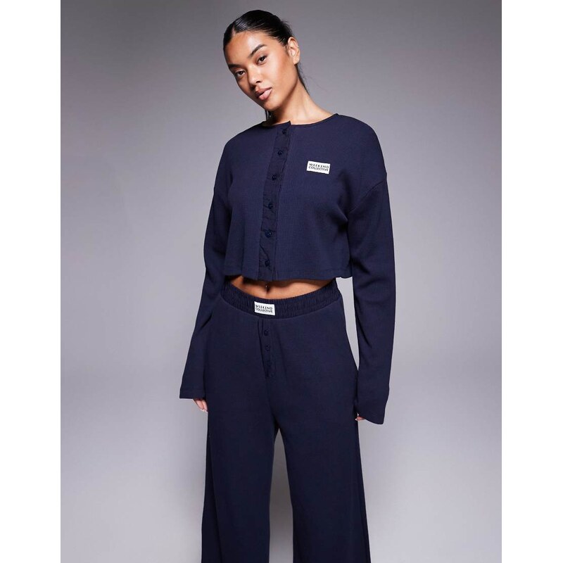 ASOS Weekend Collective Weekend Collective co-ord waffle button top 109138039