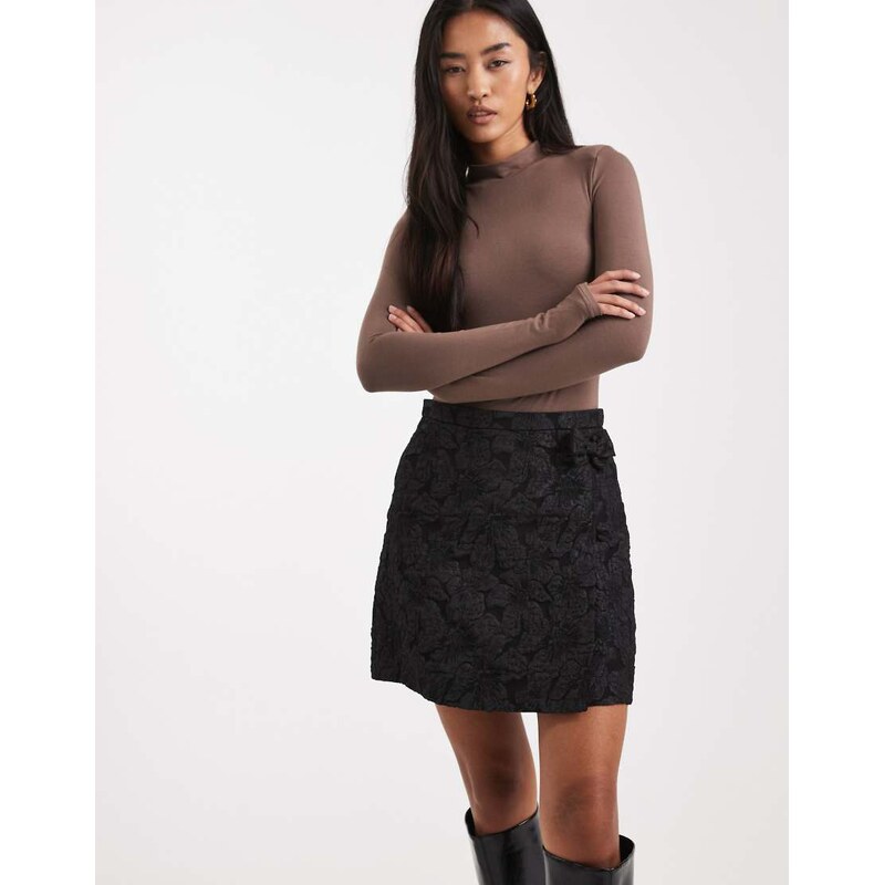 French Connection jacquard mini skirt in black 109138061