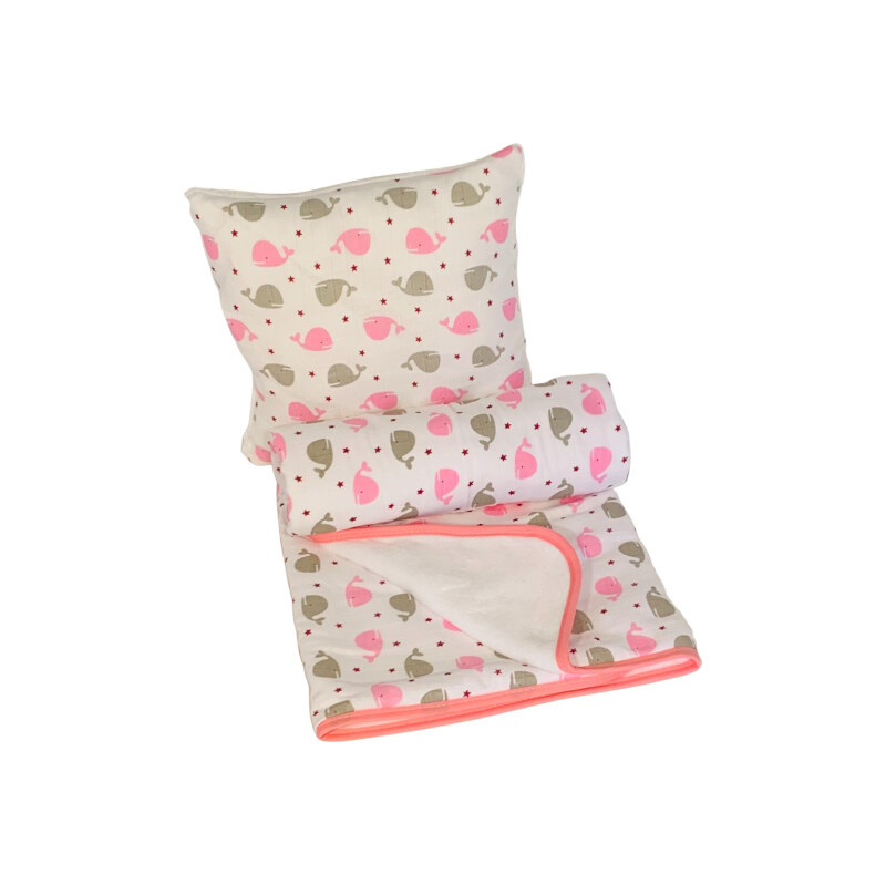 SVITAP sleep well Dětská sada pro batolata Velryba růžová 35x35,