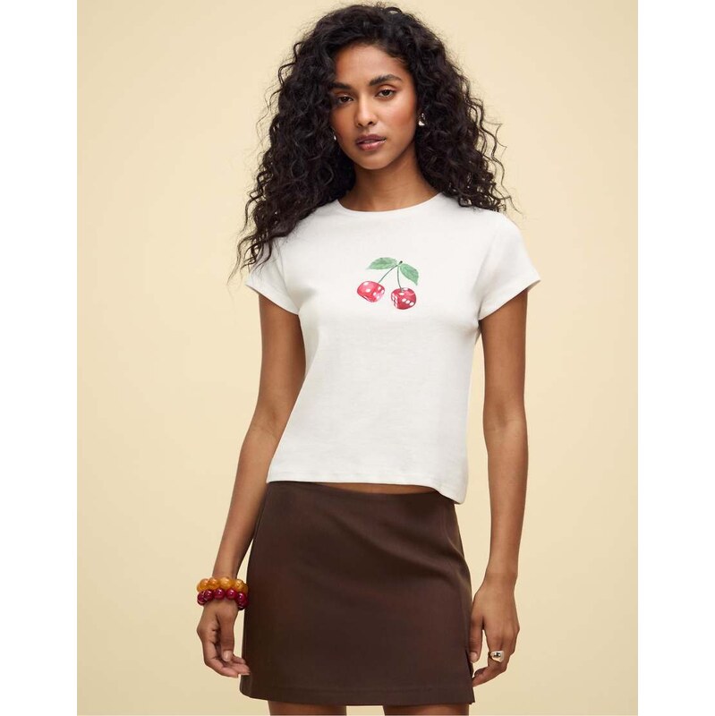 Stradivarius Skort with side slit in brown 110944861