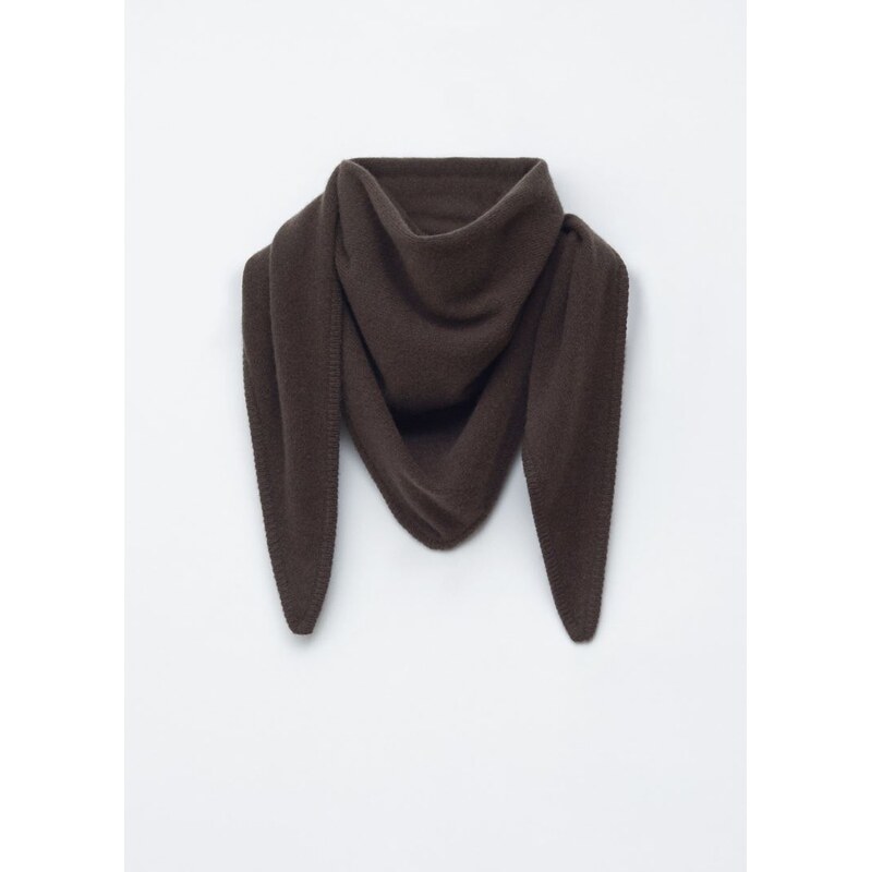 H&M - Vlněný trojúhelníkový šátek - hnědá 108301249