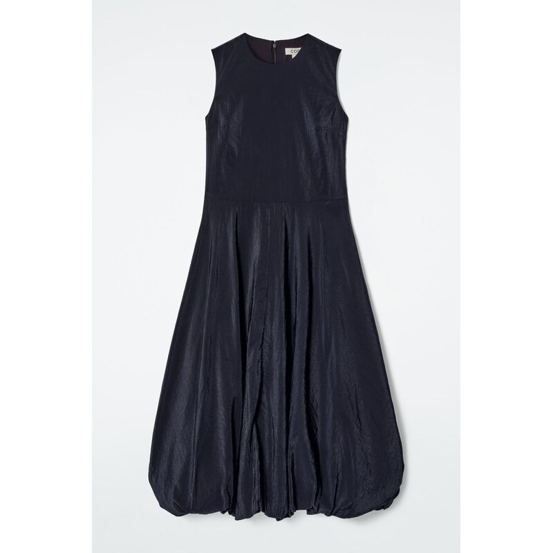 H&M - Midi šaty bez rukávů s bublinovým lemem - modrá 108129405