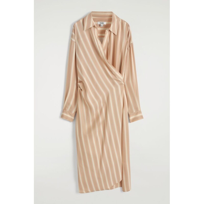 H&M - Midi košilové šatys zavinovacím efektem - oranžová 108129446