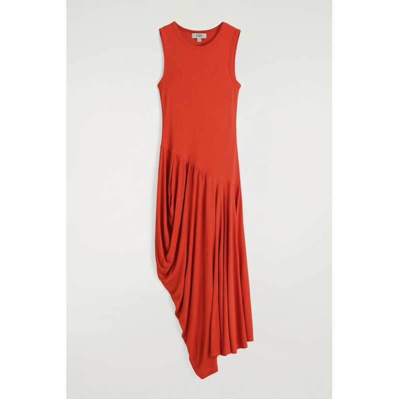 H&M - ASYMETRICKÉ MIDI ŠATY S DRAPOVÁNÍM - oranžová 108129457