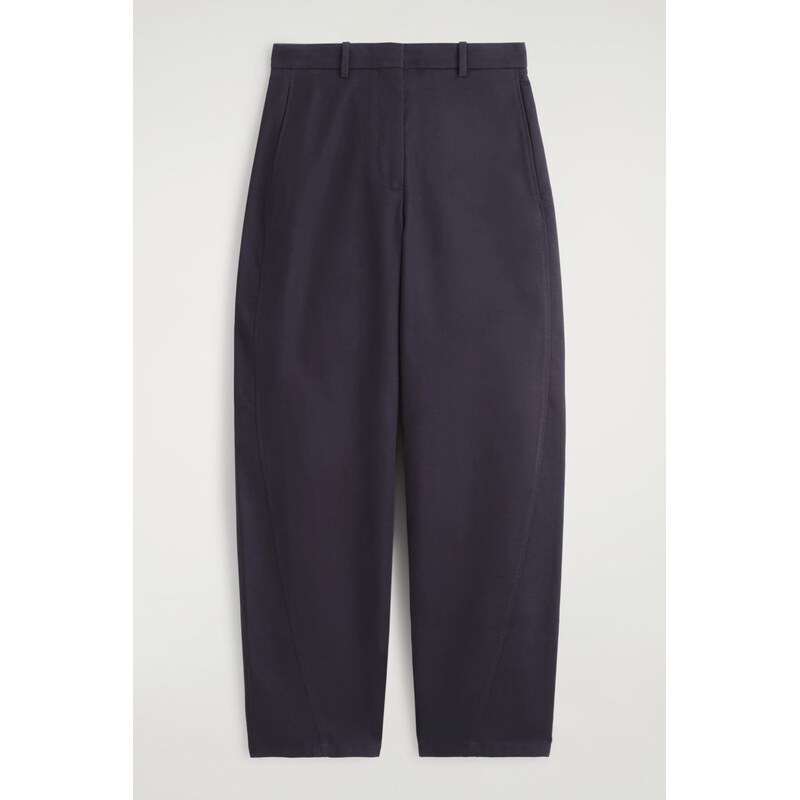 H&M - bavlněné chino kalhotys nohavicemi do zvonu - modrá 108162340